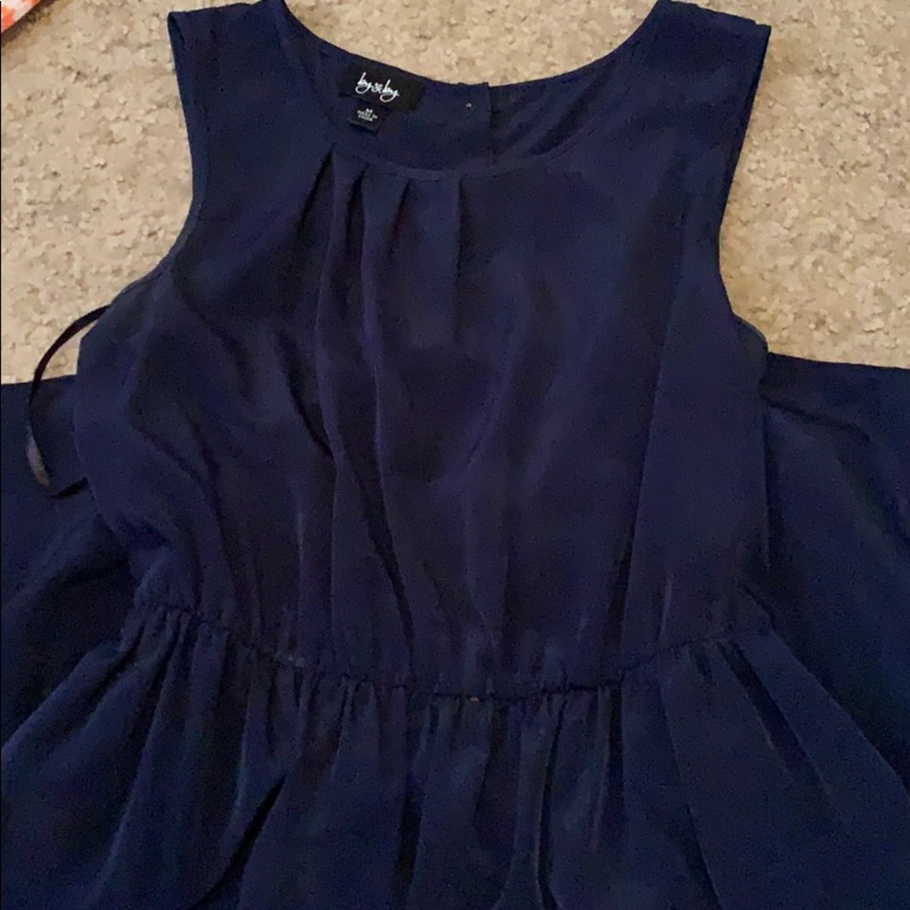 Navy blue silky dress